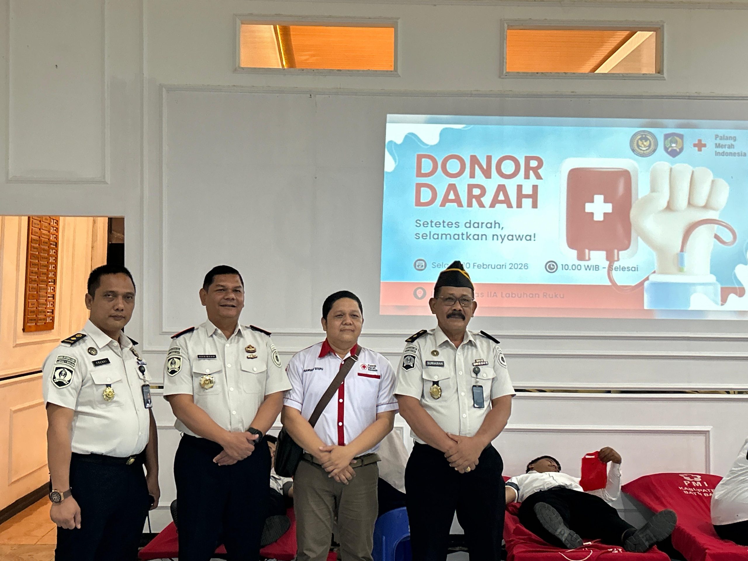 Lapas Labuhan Ruku Gelar Donor Darah Bersama PMI Batu Bara Dalam Rangka Bakti Sosial