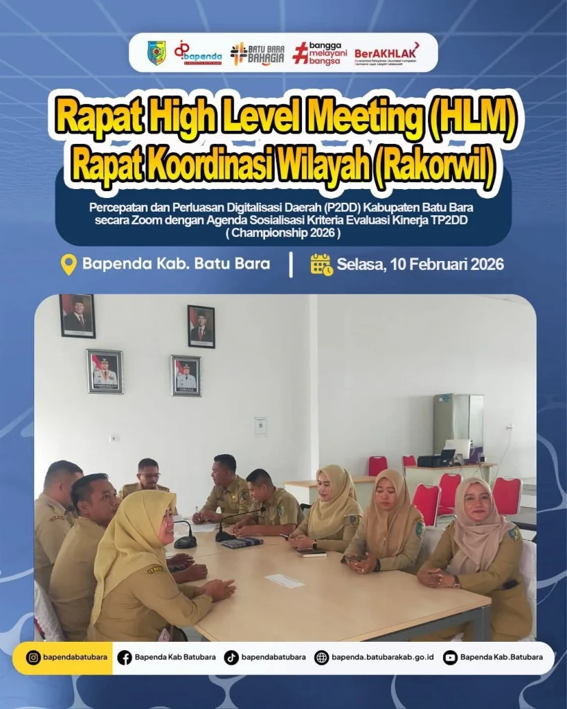 Sekda Wakili Bupati Batu Bara Hadiri HLM Rakorwil P2DD 2026
