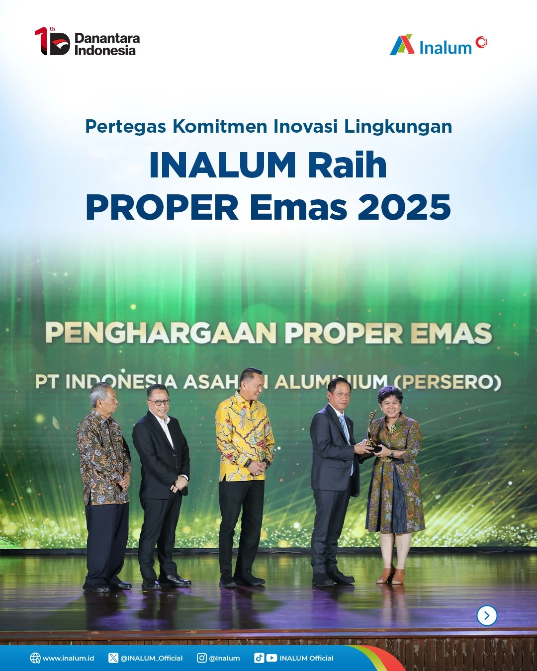 INALUM Raih PROPER Emas dan Hijau 2025, Tegaskan Konsistensi Kinerja ESG Berkelanjutan