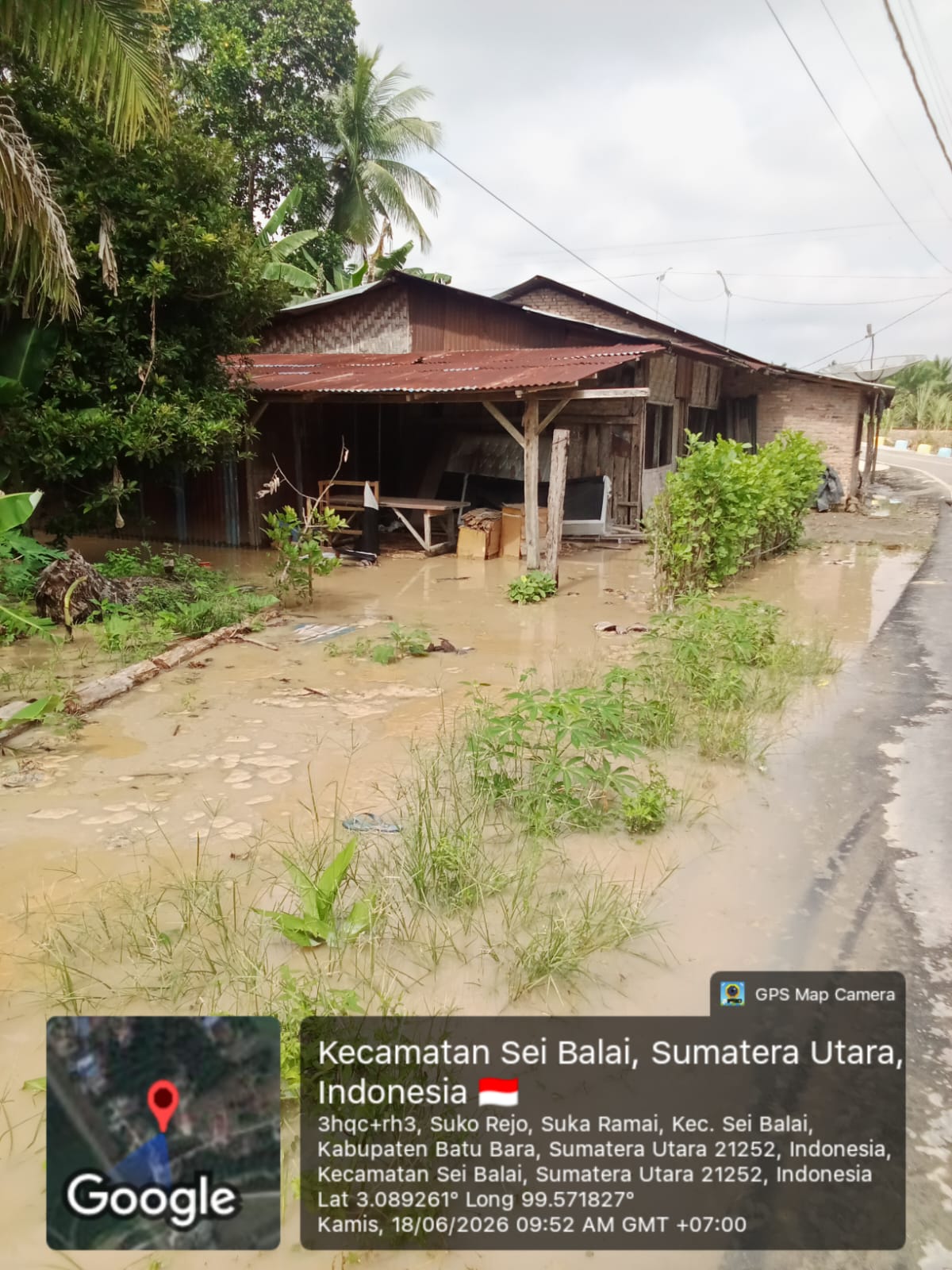 Tagana Batu Bara Asesmen Banjir di Sukarejo, 53 Rumah Terdampak